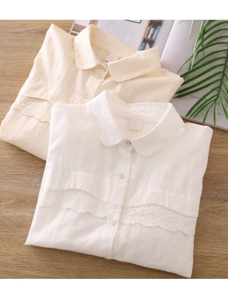 Рубашка Lamtrip с вышивкой воротником Питер Пэн 100% хлопок