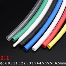 2M Dia 0.6 0.8mm 1mm 2mm 3mm 4mm 5mm 6mm 6.5mm Heat Shrink Tube 2:1 Shrink Ratio Polyolefin Insulated Cable Wire Protect Sheath
