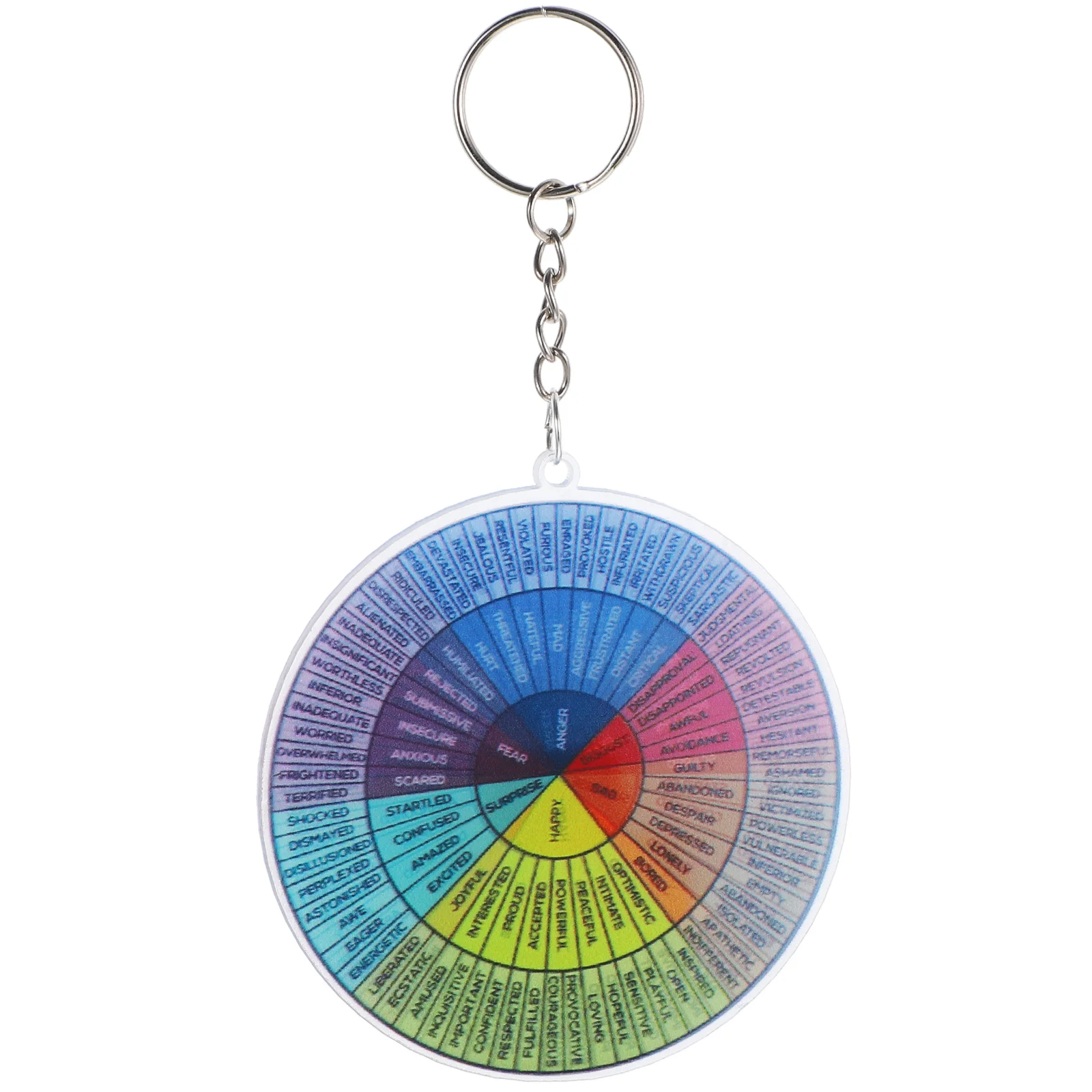 

Feeling Wheel Pendants Emotion Keychain Portable Metal Decor Ring Emotions Feelings Craft