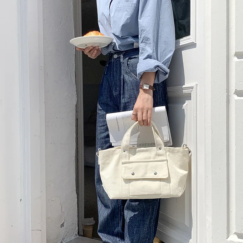 

Парусиновая сумка для женщин, Студенческая нишевая Повседневная Сумочка в японском и корейском стиле, вместительный тоут на плечо в стиле Харадзюку