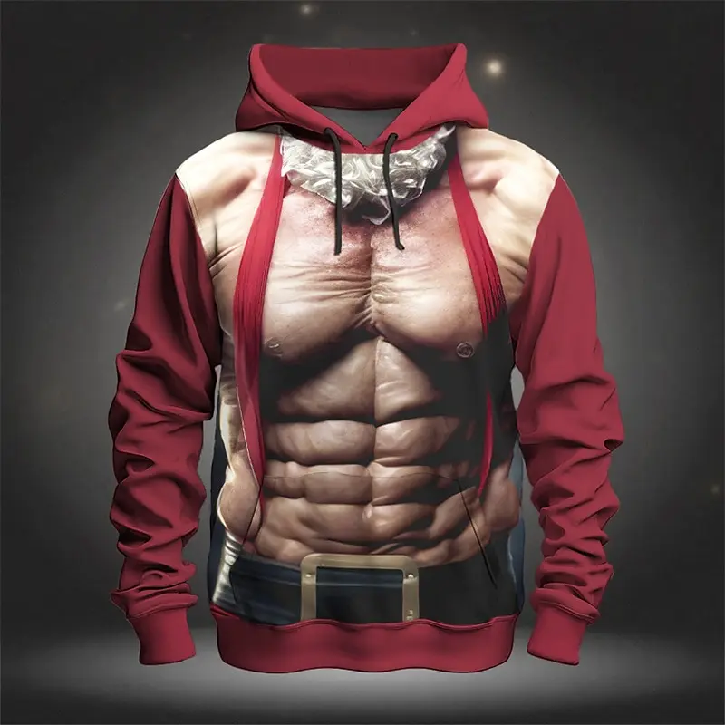 

Забавные толстовки для мужчин, мужская одежда с 3d имитацией мышц, праздничные топы, свободные свитшоты оверсайз, Модный пуловер на осень