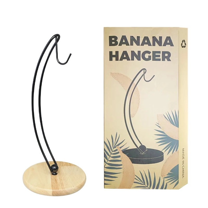 Colgador de Bananas de Metal, soporte de gancho de almacenamiento de exhibición de cesta de fruta fresca, estante de almacenamiento de Bananas