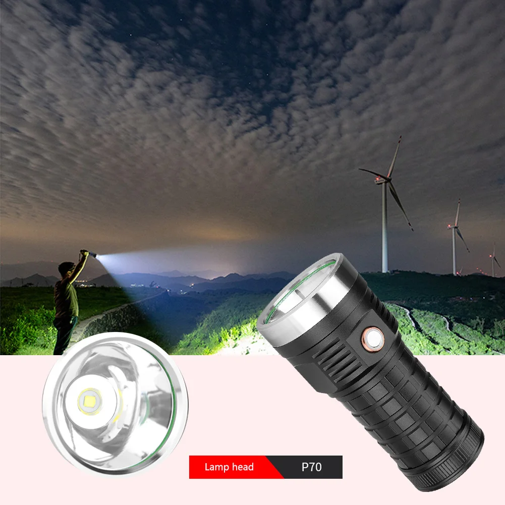 

Portable LED Flashlights 5 Modes 2000LM Waterproof Torch Hard Lighting USB Rechargeable Electric Torches for Outdoor Camping