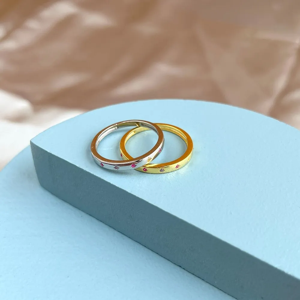 

925 Sterling Silver Gemstone Ring Personality For Woman Party Jewelry