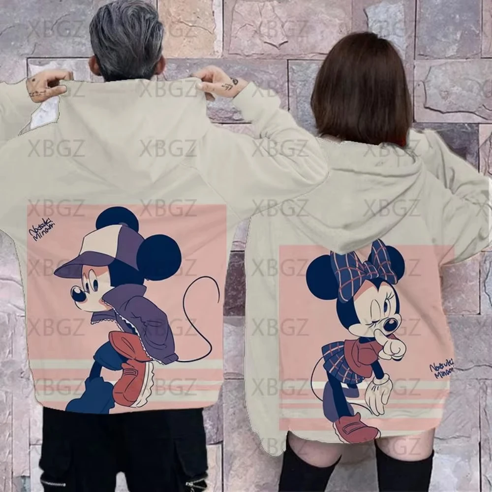 Disney-Sweat à capuche Minnie Mouse pour femmes et hommes tenue de couple Y2K пот imprimé haut tendance vêtement