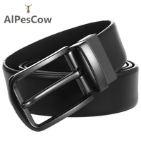 100 alps cowhide genuine leather belt for men pin buckle waist strap waistband casual male leisure designer double sided luxury