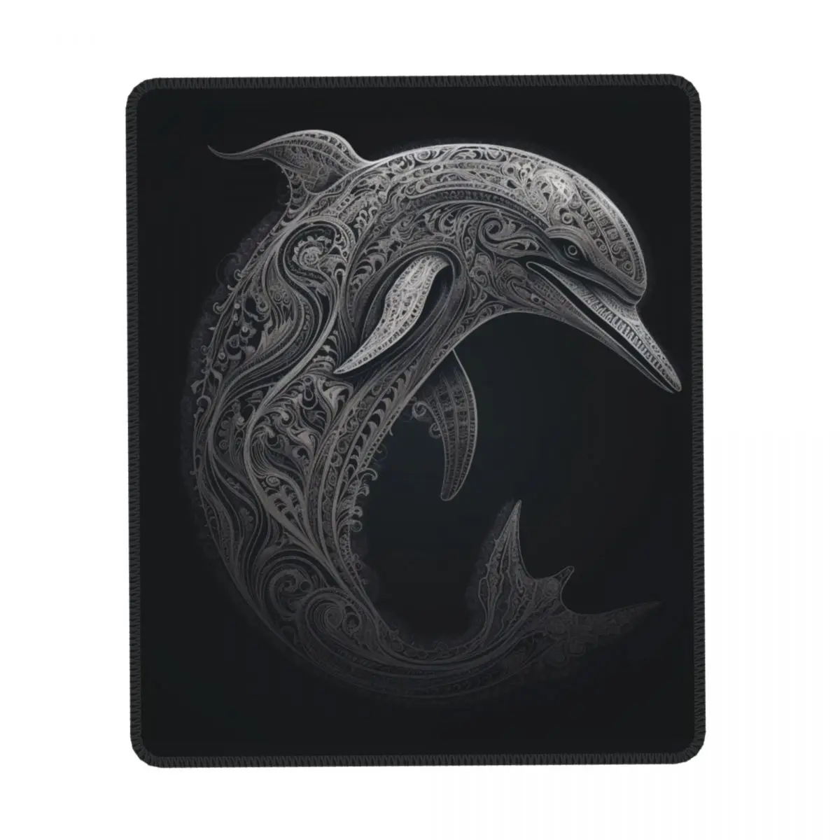

Dolphin Vertical Print Mouse Pad Intricate Lines Art Illustration Cute Rubber Mousepad Anti-Slip Aesthetic Table Mouse Pads