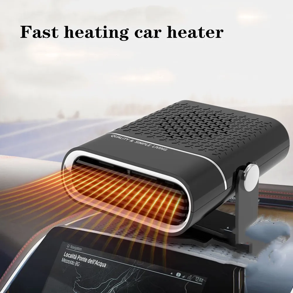 

12V 1000W Portable Auto Heater Defroster Demister Heater 360 Degree ABS Heating Cooling Fan For Cars Trucks Car Accessories