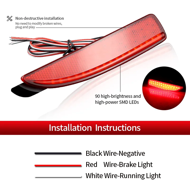 2 шт. красные/черные линзы для Mazda 3 5 6 2014-2018