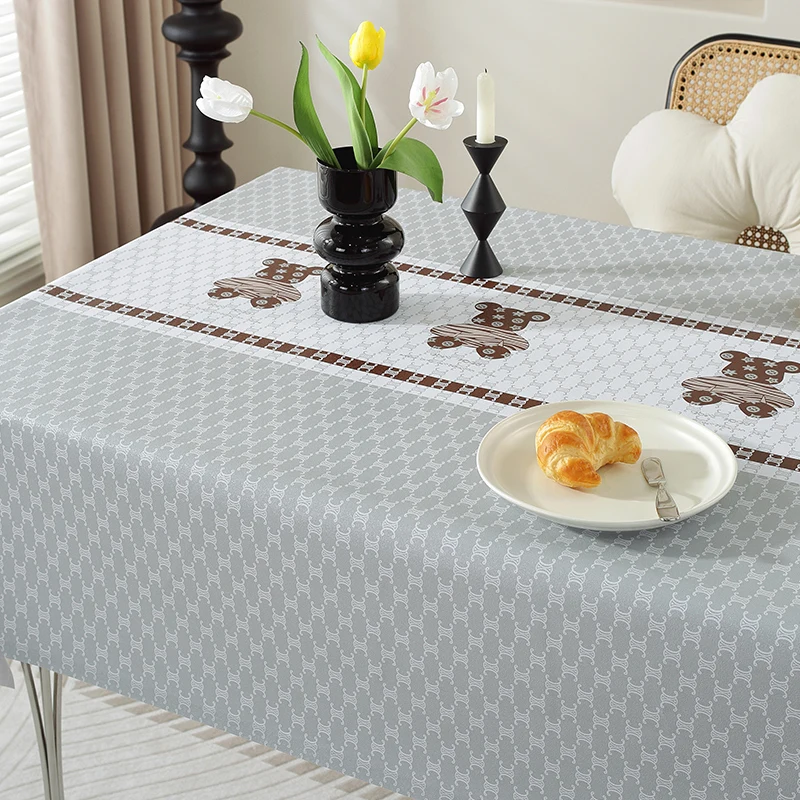 

Light luxury PVC tablecloth, waterproof, oil resistant, tea table cloth, anti scald rectangular desk and dining table cloth