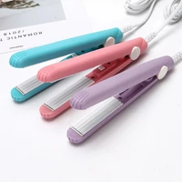 hair straightener small waver hair curling iron portable flat iron travel size curly hair styling tools pinkbluepurple