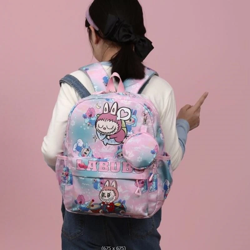 Милая дорожная сумка с принтом Labubu для детского сада водонепроницаемая 3D