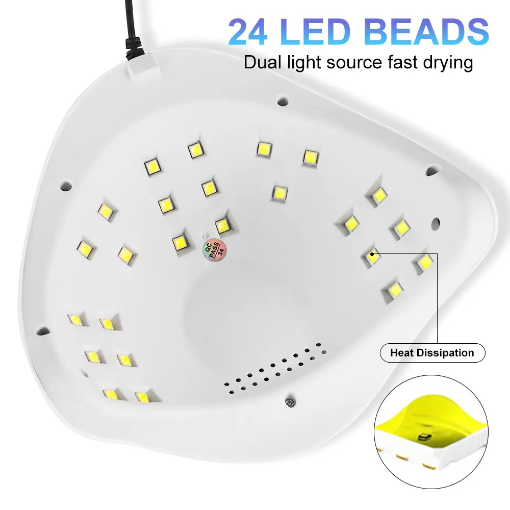 Профессиональная УФ-лампа Для Геля Ногтей С 24 Лампами 3 Таймера Автоматический