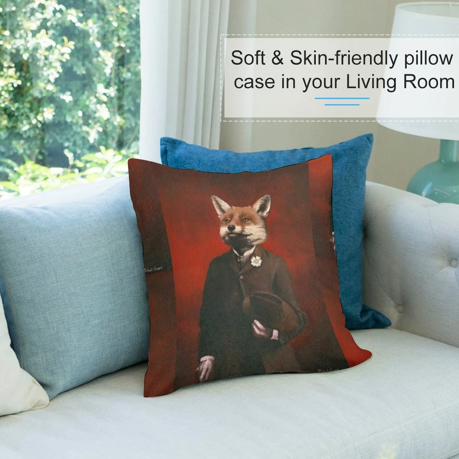 Edwardian Mr Fox в костюме декоративная подушка для гостиной Осенняя