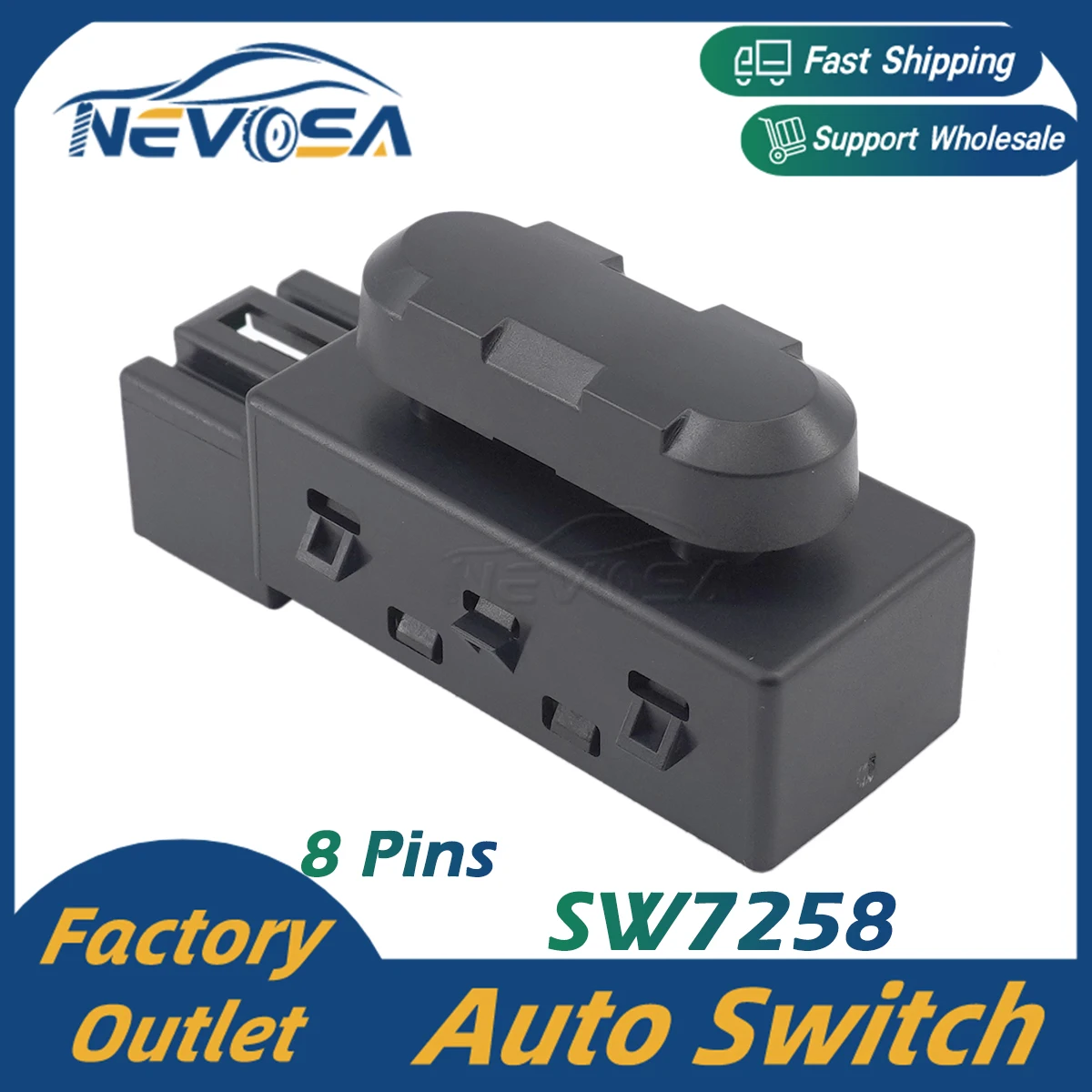

Nevosa SW7258 5F9T14B709AA Power Seat Adjustment Switch For Ford Fusion Taurus Interceptor Sedan MKT MKX MKZ Navigator