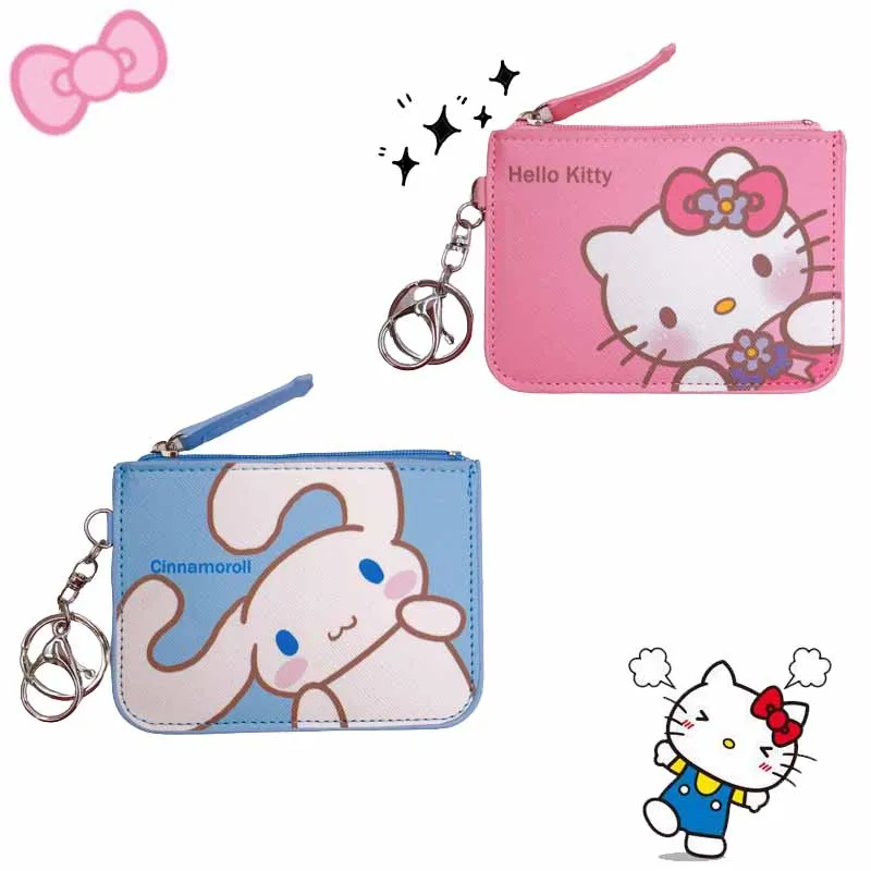 

Kawaii Hello Kitty Card Bag Kuromi Sweet Cute Cartoon Melody Card Holder Wallet Melody Cinnamoroll Card Bag Pink for Girls Gifts
