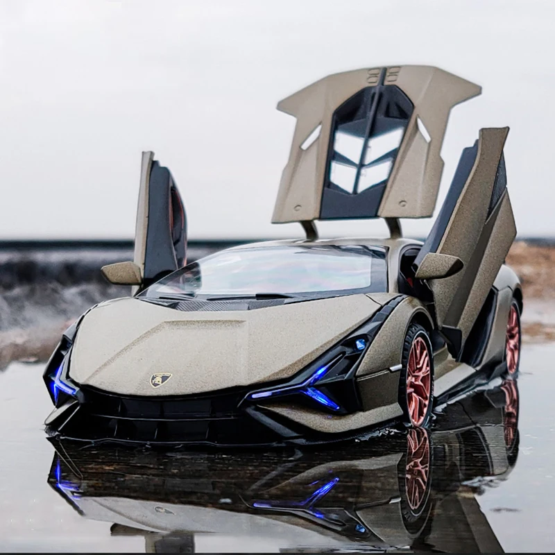 Новинка 1:24 Lambos Sian FKP37 модель спортивного автомобиля литой звук Супер Гонки лифтинг хвост горячий автомобиль колесо для детей Подарки
