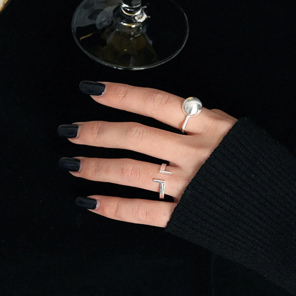 ANDYWEN 100% 925 пробы Серебряный Золотой Крест T открытое регулируемое кольцо женское