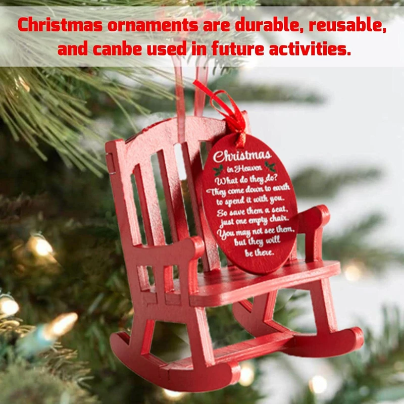 

Рождественское небес, памятное украшение, деревянное мини-кресло-качалка с значимой биркой, домашний декор для рабочего стола, деревянное р...