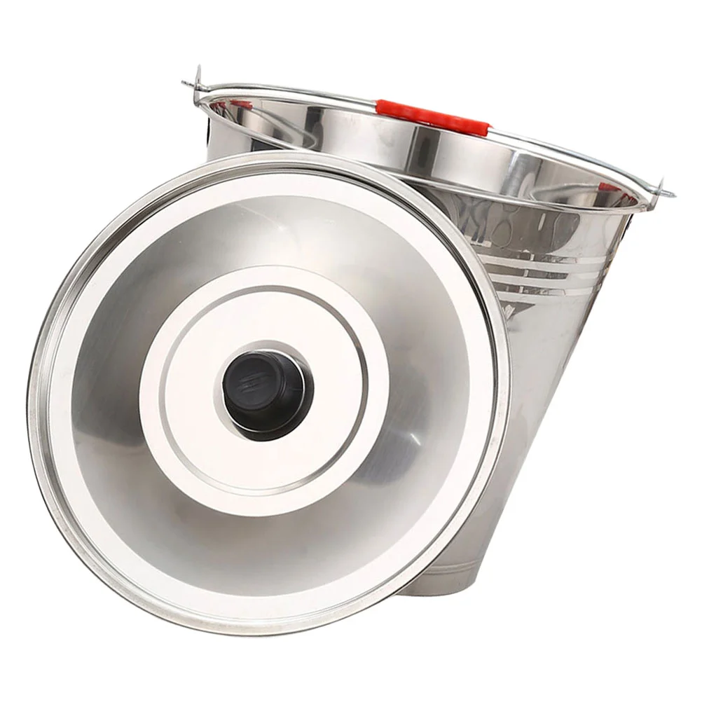 

Large Capacity Milk Bucket Multipurpose Ice Water Metal Lid Container Cube Home Thick Beverage Barrel Multifunctional