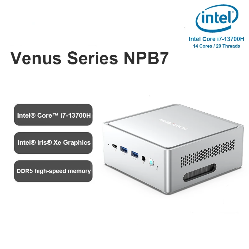 Npb7 Mini Pc Intel Core I7 13700H Intel 13Th Gen Mini Pc Windows 11 Pro Ddr5 32Gb 512Gb Ssd Usb4 Mini Computer Desktop Da Gioco