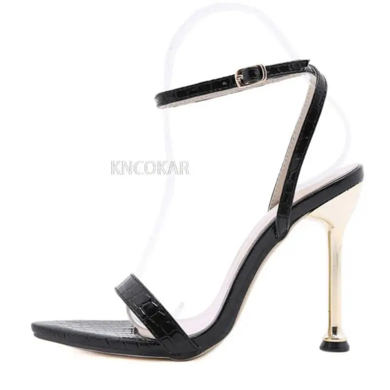 2022 New Ankle Strap Green Women High Heels 11Cm Sandals Pointed Toe Female Party Shoes Sandalias De Mujer