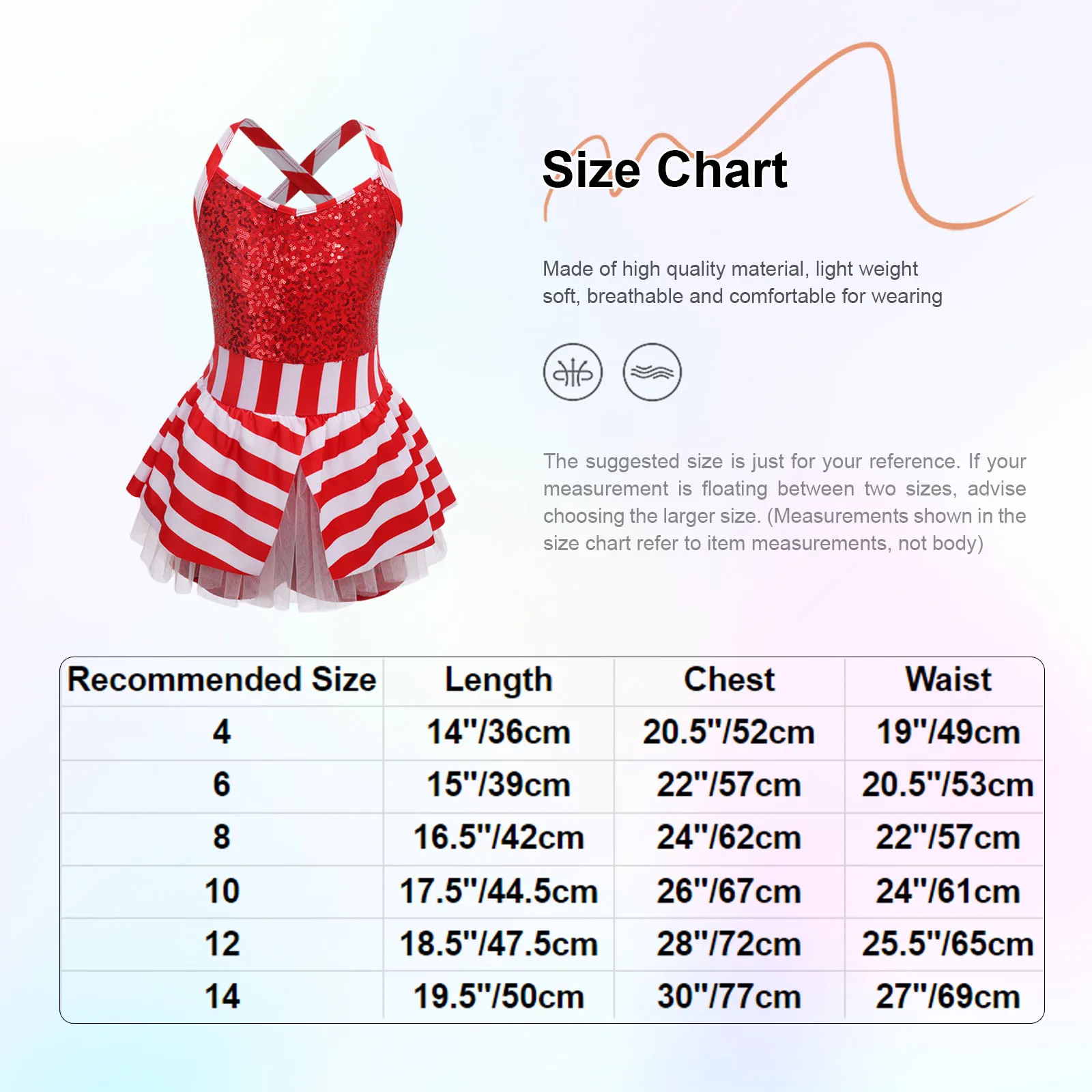 Детский танцевальный костюм для девочек карамельных цветов Рождественский без