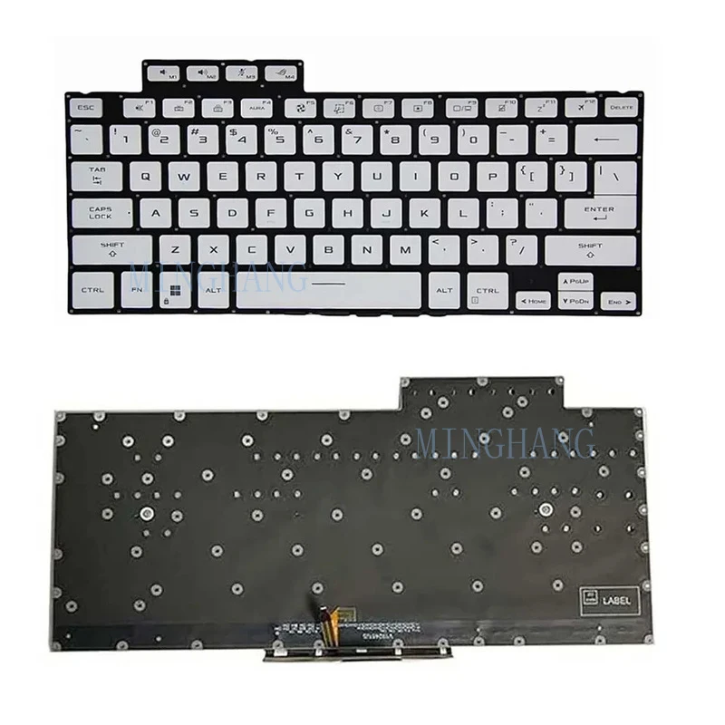 Фото Клавиатура M US для ASUS ROG Zephyrus G14 2022 GA402 GA402RJ GA402RK, белая, с подсветкой №3