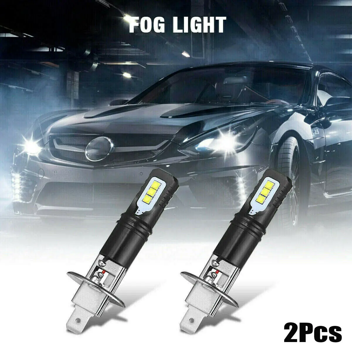 2x H1 160W 6000K 6000LM Super Bright White DRL LED Headlight Bulb Kit High Beam 2525 Chips Fog Lamp Driving Light  For Auto 12v