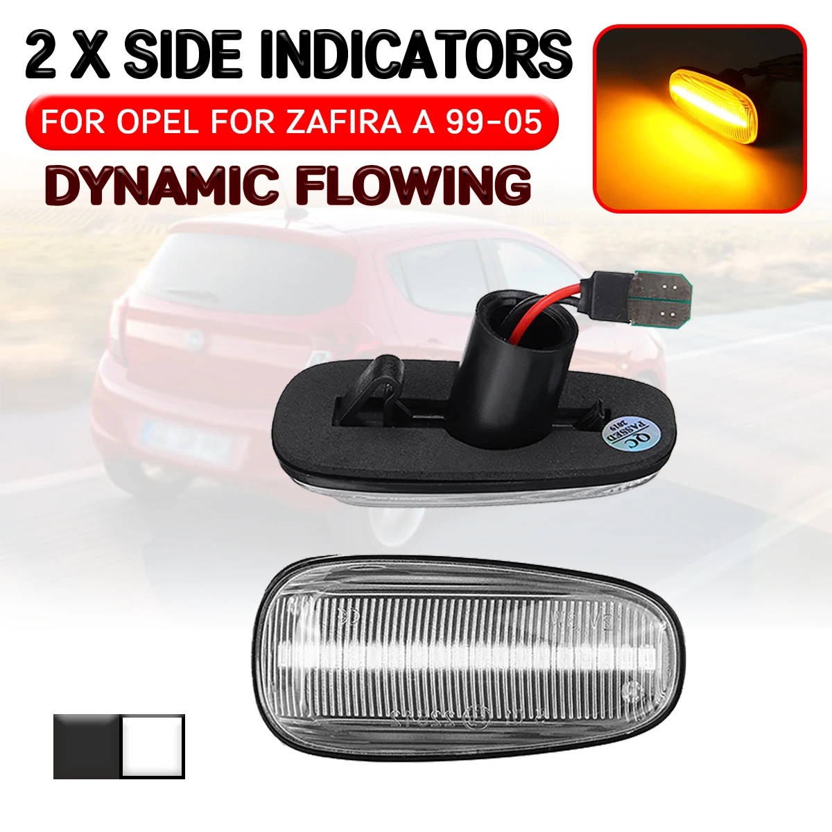 

Автомобильный светодиодный динамический боковой габаритный фсветильник рь, плавный указатель поворота, лампа для Opel Zafira A 1999-2005 для Astra G ...