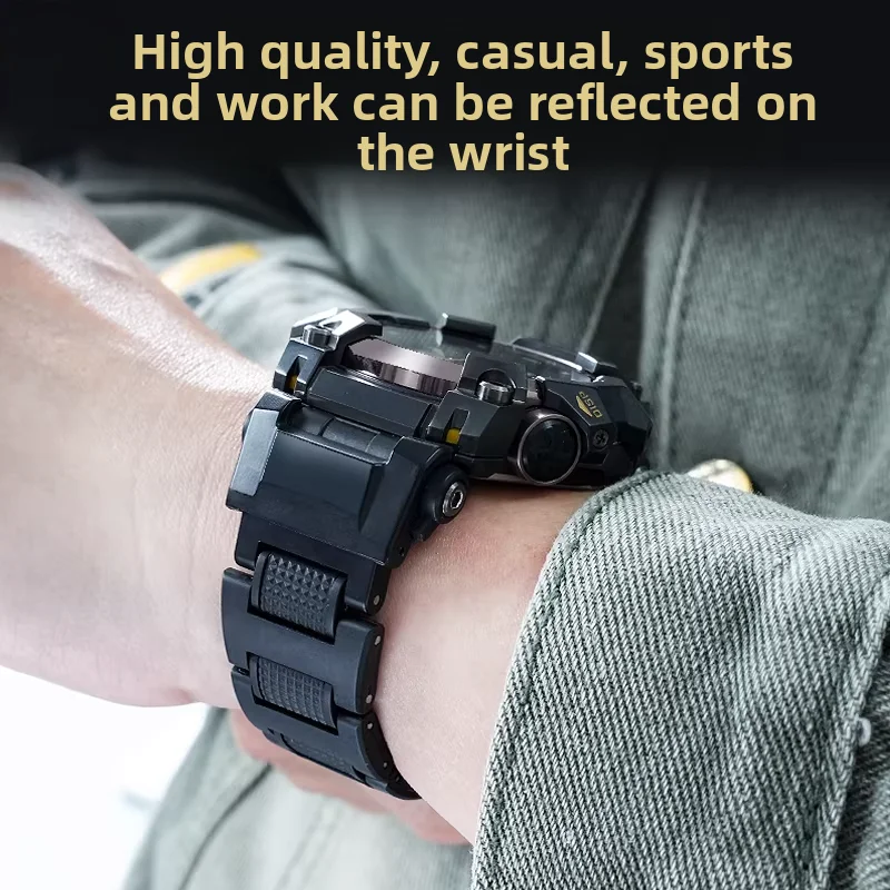 Фото Ремешок GWG B1000 из пластика и стали для часов G-SHOCK Casio Gen3 New Mudmaster 5713 GWG-B1000, удлиненный, черный, модифицированный адаптер №4