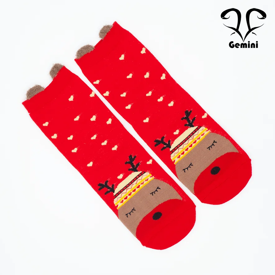 

New in Women Socks Christmas Gift for Child Parent Red Cute Elk Sock Skarpetki Damskie Stockings Mujer Funny Gifts Calcetines