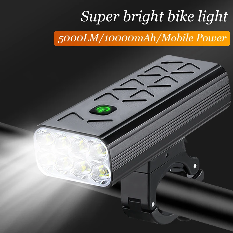 

Модернизированный велосипедный светильник 10000 мАч 8 * T6, светодиодный велосипедный светильник с USB-зарядкой, головной светильник для горного...