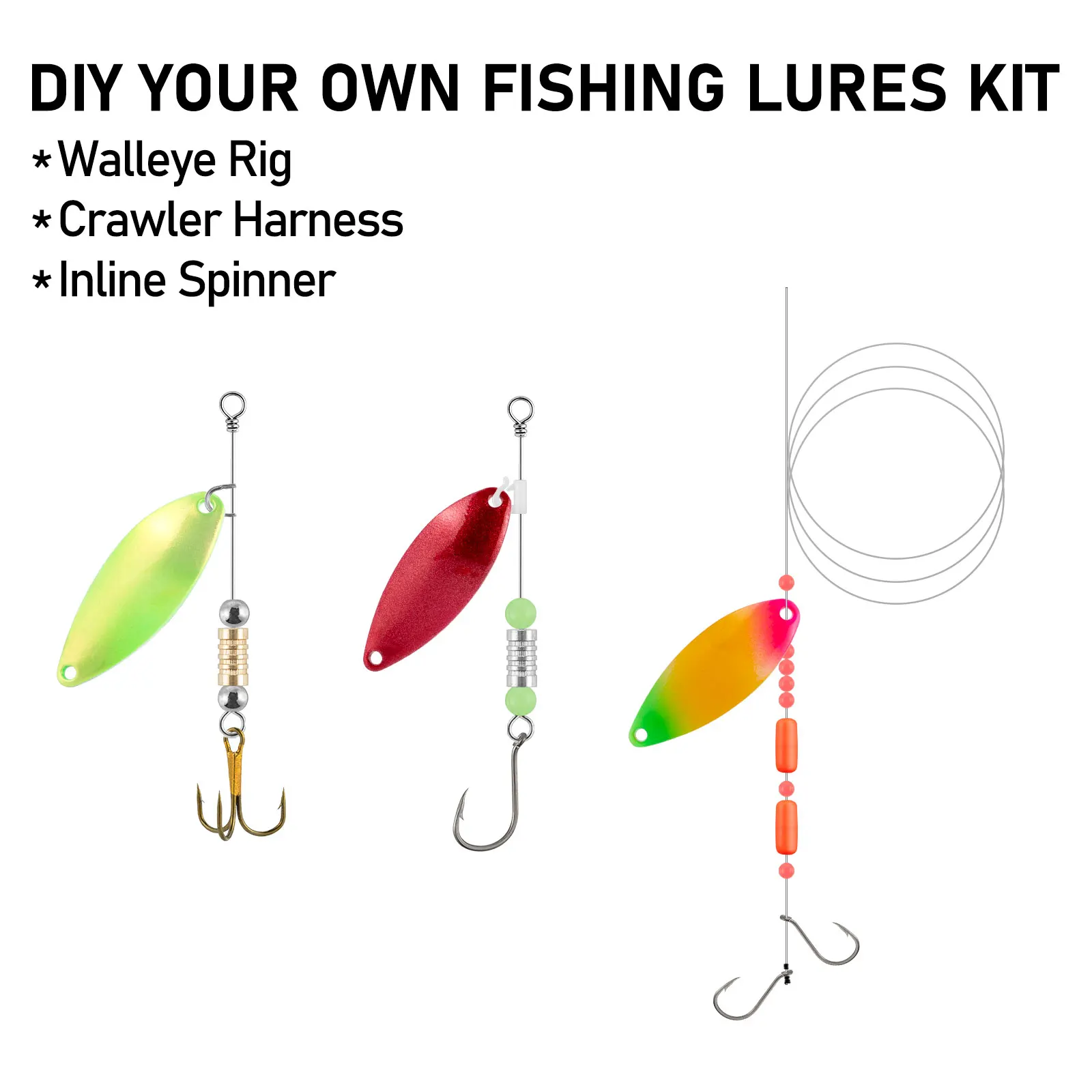 5 шт. приманка для ложек Pesca ивовое лезвие Spinner Walleye Rig гусеничная установка