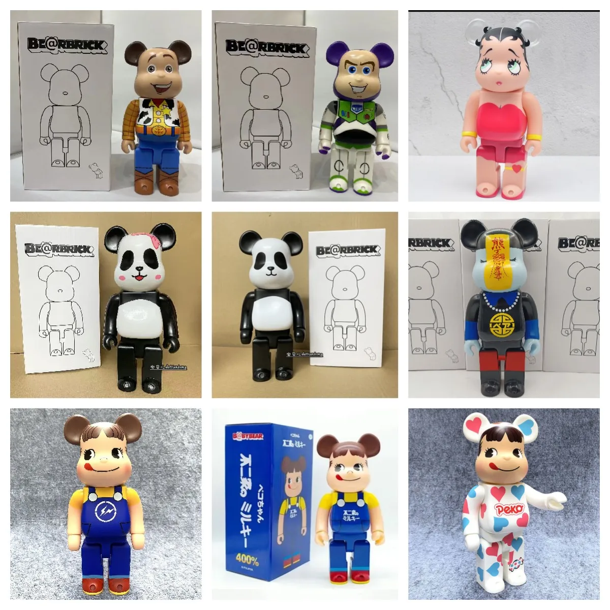 

28cm Bearbrick 400 Model Plush Toy Anime Cartoon Action Figures Kawaii DIY Teddy Brick Doll Statue Home Decoration Birthday Gift