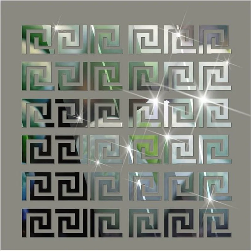 

30Pcs 5*5CM DIY Waist Line 3D Mirror Sticker Modern Acrylic Wall Decor Room Decoration Wall Stickers for Kids Rooms Living Room