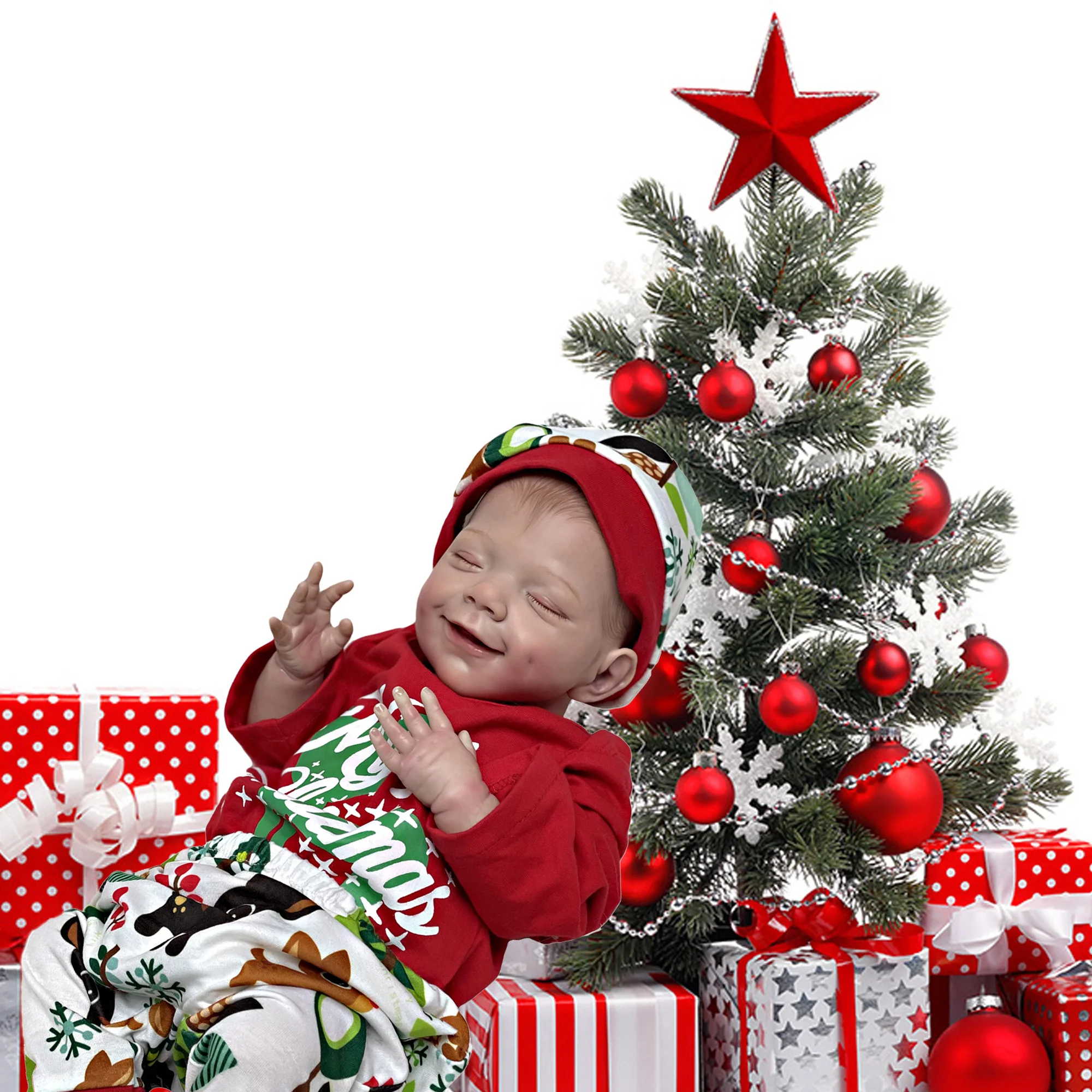 

18 Inch Sleeping April Bebe Reborn Christmas Birthday Gifts For Kids Painted Hair Reborn Dolls Muñecas Reborn