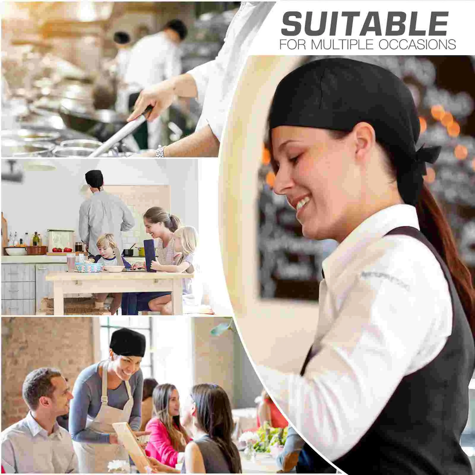 3-х шт. тюрбан на голову шляпа официанта шапки для кейтеринга аксессуары