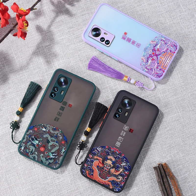 PUNQZY китайский стиль благоприятный чехол для телефона XIAOMI 12X 12 PRO Note11 MIX4 Note10 11Pro K40 10S