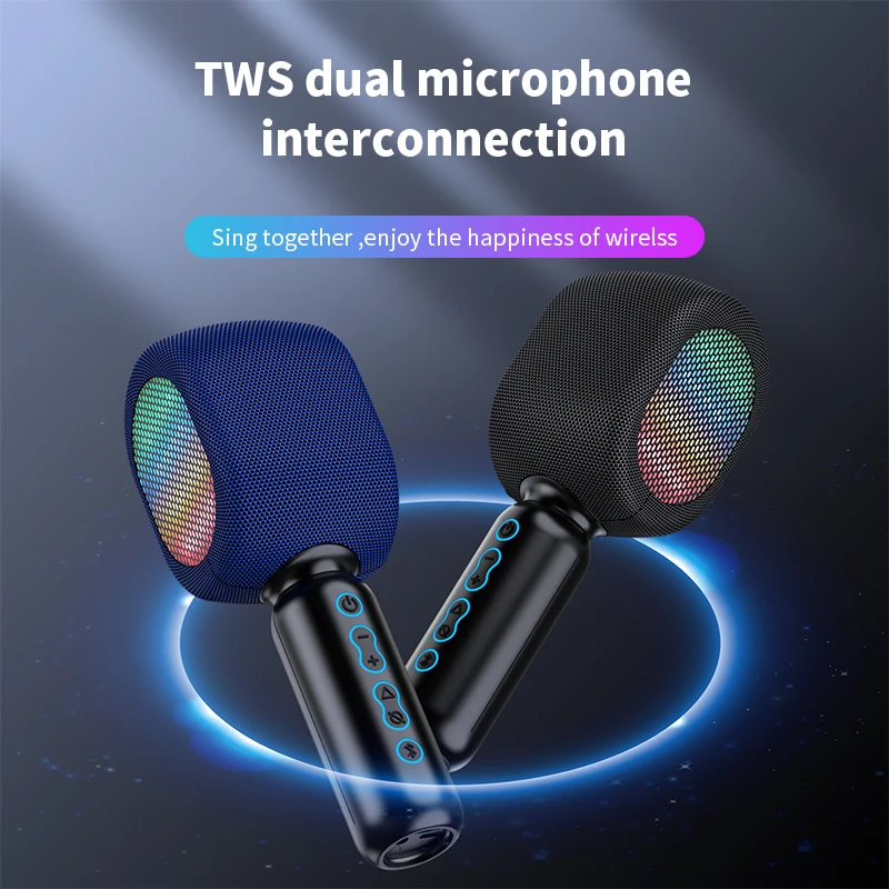 

Wireless Bluetooth Karaoke Microphone with LED Lights, Handheld Karaoke Machine with Magic Sing for Kids Adults Gift