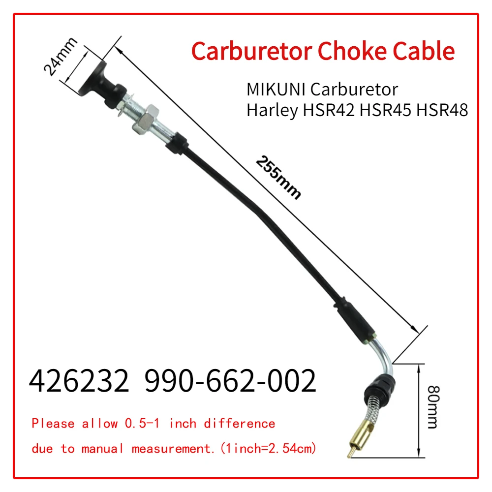 Motorcycle Carburetor Carb Choke Cable For MIKUNI Harley HSR42 HSR45 HSR48 426232 990-662-002 |