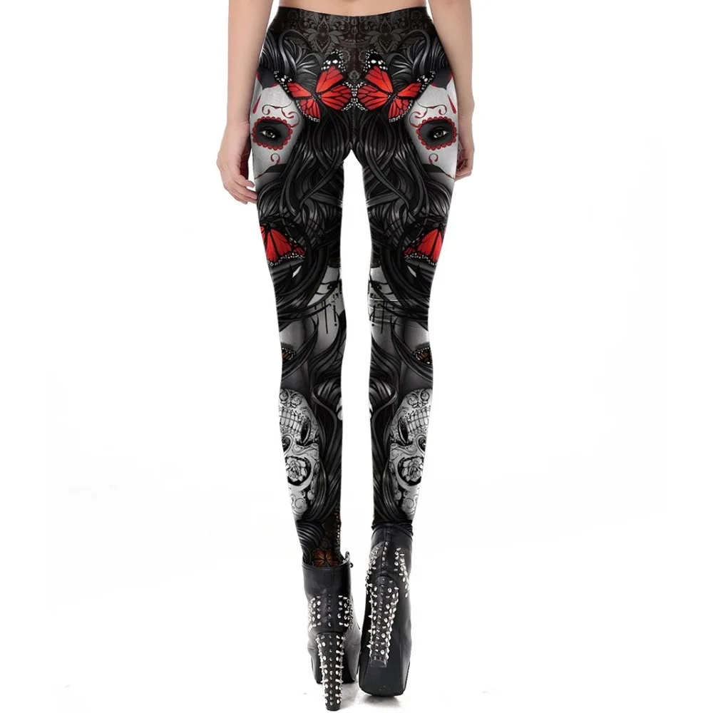 Оптовая продажа женские леггинсы Teanoon с 3d-рисунком мексиканского черепа