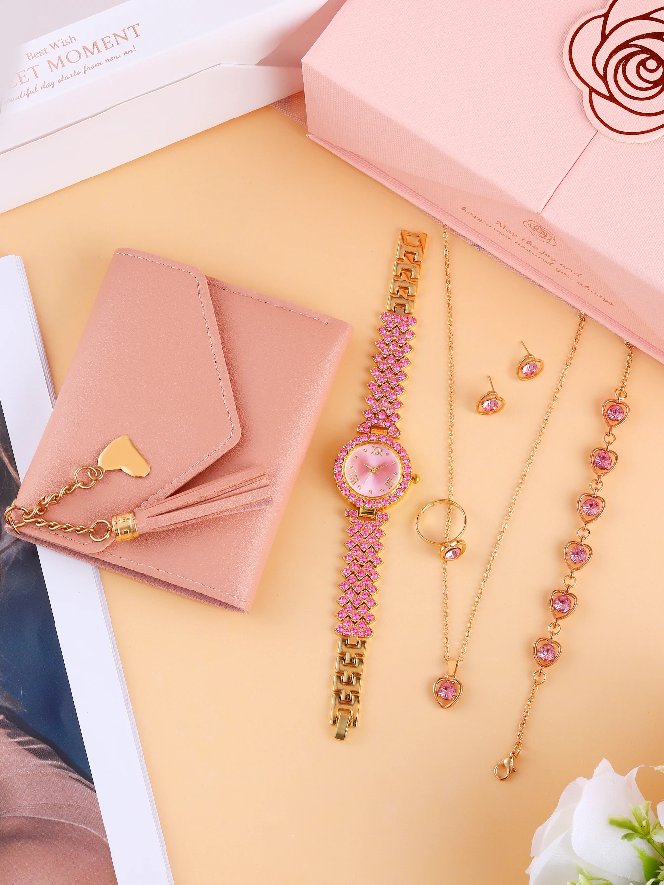 Модные повседневные женские британские часы Dam из розового золота с магнитной