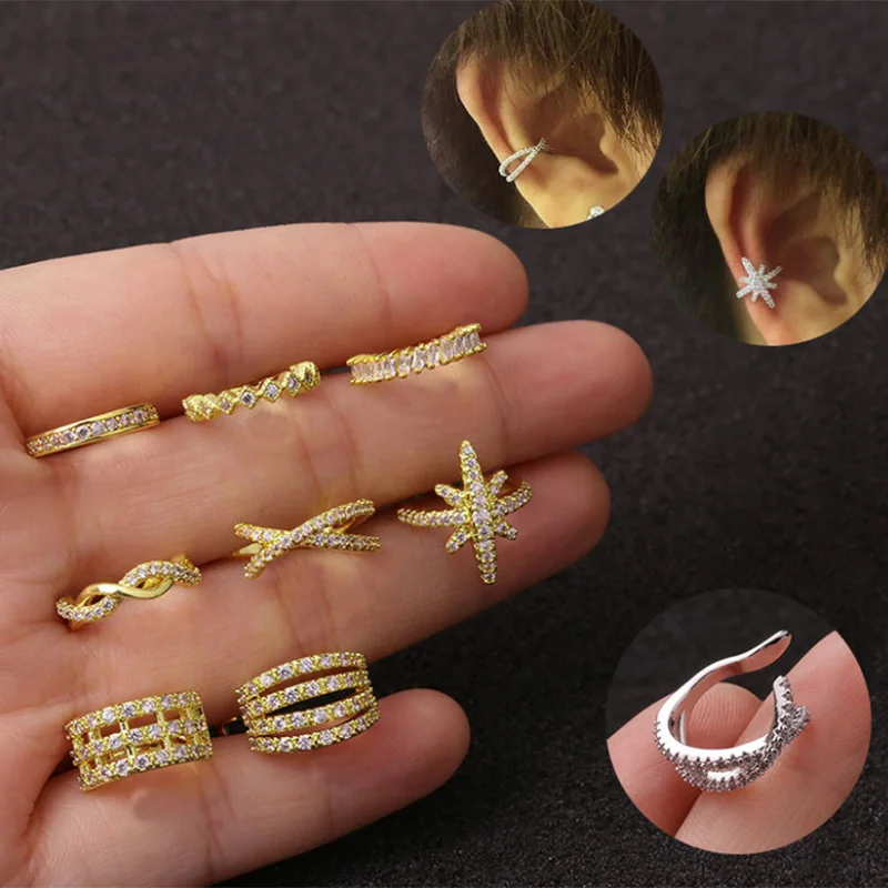 

1PC Conch Fake Helix Piercing Cartilage Ear Cuff Earring for Women Dainty Ear Clip Micro-set CZ Earing Fashion Jewelry KAE297