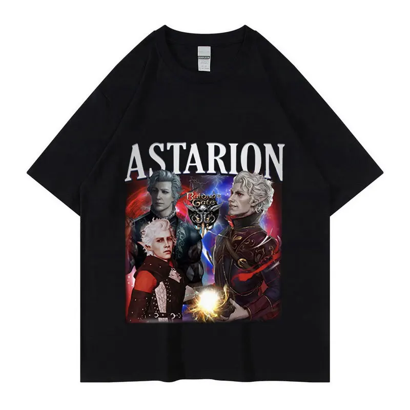 

Популярная классическая футболка с графическим принтом Astarion, мужские винтажные футболки в стиле Харадзюку, модные хлопковые футболки оверсайз в стиле унисекс, уличная одежда
