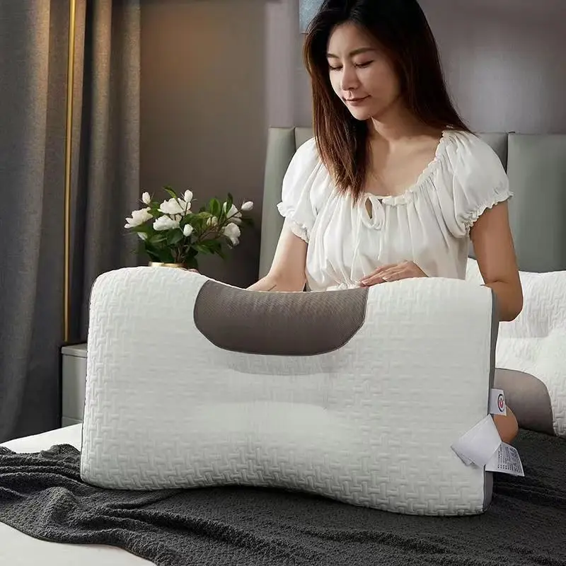 

New Adult Soy Fiber Neck Brace Pillow 3D Partition SPA Massage High-End Antibacterial and Anti-Mite Improve Sleeping Quality