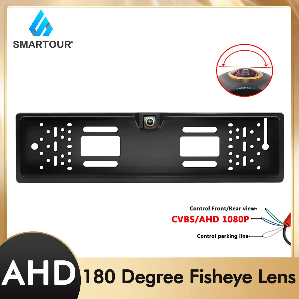 

Smartour 180 градусов 1920x1080P AHD для ЕС Европейский номерной знак заднего вида рамка парковочная камера рыбий глаз ночное видение