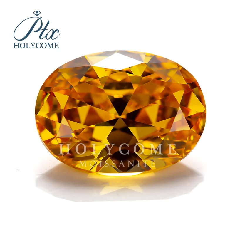 

Zircon Crushed Ice Hybrid Oval Cut Gold Yellow Color VVS1 Loose Gemstone Factory Jewelry Making