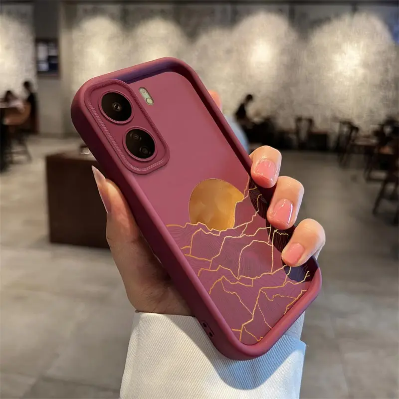 Защитная крышка для объектива камеры с изображением восхода солнца и заката