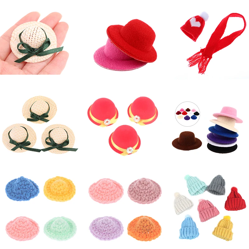 

Dollhouse Miniature Multicolor Hat Scarf Model Toys For KID Children Play House Doll Decor Doll Accessories Gifts 1PC